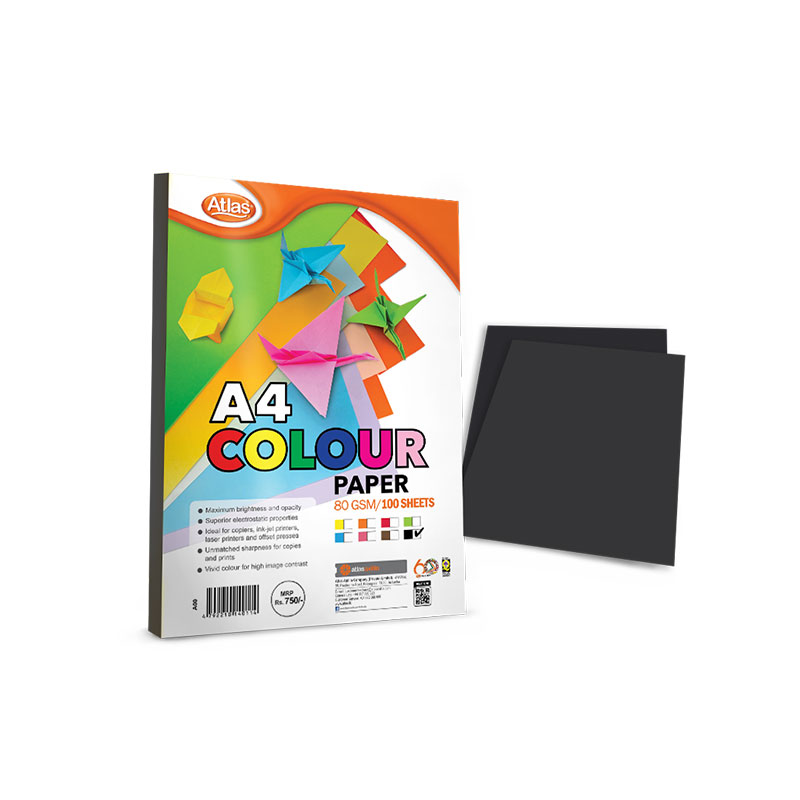 PF0083230 Atlas Colour Paper A4 - Black - SKU Changed - Image 1